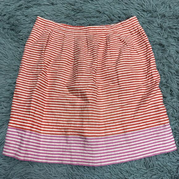 LOFT Striped 100% Linen Skirt Size 4 - Picture 8 of 10